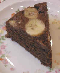 Banana, Carob, Peanut Butter Upside Down Cake
