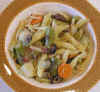 Pasta Primavera with Asparagus, Carrots, Olives and Lemon Sauce