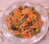 Asparagus, Carrots, and Olives with Penne and a Chipotle Lemon Bean Sauce