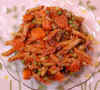 Curried Sweet Potatoes, Peas, and Carrots with Penne