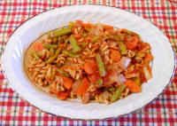 Rotini with Asparagus and Red Tomato Sauce