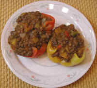 Peppers Stuffed with Lentil Butternut Squash Curry