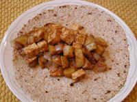 Tortilla with Barbecued Potatoes and Tofu