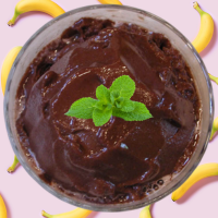 image of carob, mint, and banana slushie