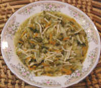 Soup - Kale, Cabbage, Carrots, Onions and Broccoli with Brown Rice Spaghetti (Chinese Style)