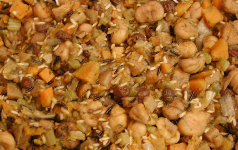 Vegetable, Chestnut and Rice Stuffing - Greek Style (Quick Method)