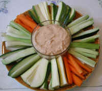 Veggie Platter Tofu Salsa Dip