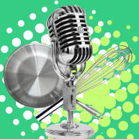microphone, pan, and wisk