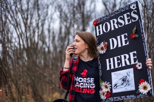 horseracing protester