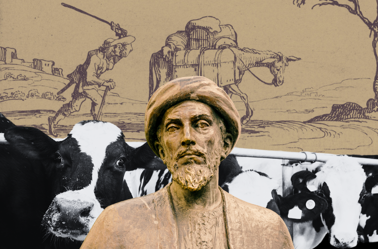 Maimonides, peasant striking donkey, and cows